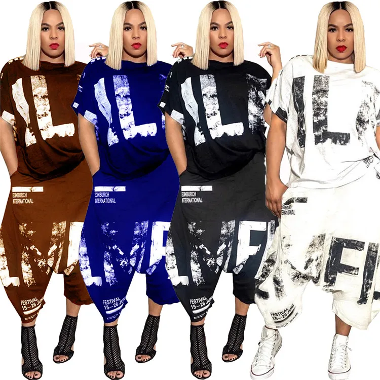 LXE Custom Lady 2 Pcs Letter Print Loose Hip Hop Wear Plus Size Outfit Summer Women Two Piece Set, Picture
LXE Custom Lady 2 Pcs Letter Print Loose Hip Hop Wear Plus Size Outfit Summer Women Two Piece Set, Picture