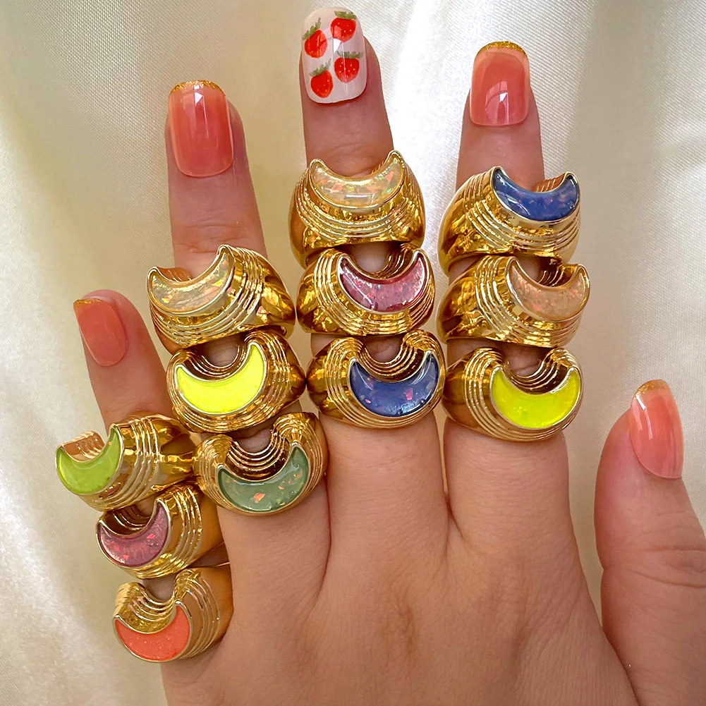 Trendy Cute Moon Rhinestone Jewelry Multi Layer Ring Gold Plated Chunky Finger Rings For Women Girls, Mixed color
Trendy Cute Moon Rhinestone Jewelry Multi Layer Ring Gold Plated Chunky Finger Rings For Women Girls, Mixed color