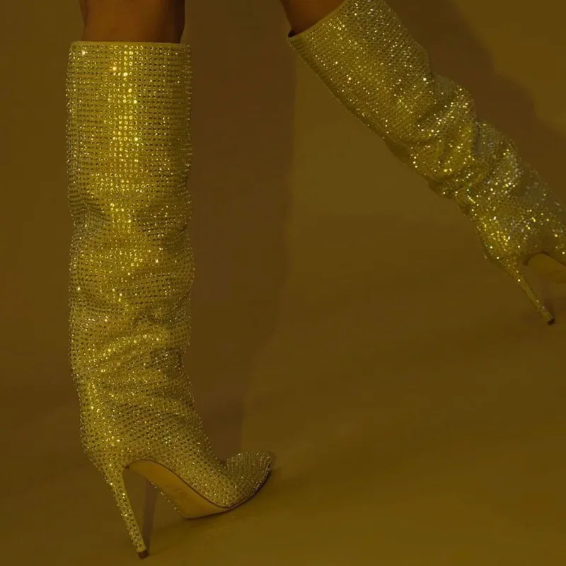 Fashion Catwalk Plus Size Starry Rhinestone Pointed High Heel Boots For Women, Yellow, red, green, black, silver, brown, light pink
Fashion Catwalk Plus Size Starry Rhinestone Pointed High Heel Boots For Women, Yellow, red, green, black, silver, brown, light pink