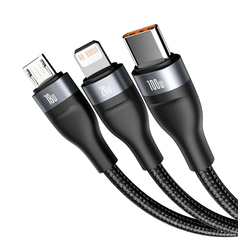 Baseus Flash Series Two-For-three U+C to M+L+C 100W 1.2m Tipo c Data Cable
Baseus Flash Series Two-For-three U+C to M+L+C 100W 1.2m Tipo c Data Cable