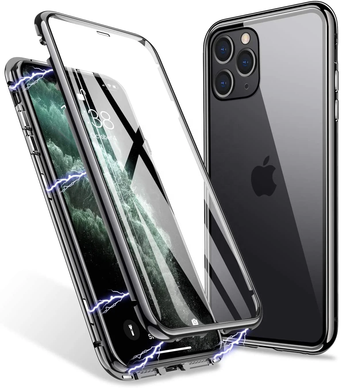 ZHIKE Metal Aluminum Frame Double Sided Tempered Glass 360 Degree Protection Magnetic for iPhone 11 Pro Max Clear Phone Case, Black,green, red, golden
ZHIKE Metal Aluminum Frame Double Sided Tempered Glass 360 Degree Protection Magnetic for iPhone 11 Pro Max Clear Phone Case, Black,green, red, golden