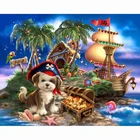 Square Round Diamond Diamond Painting Set Gift Pirate Dog 5D DIY Cross Embroidery Home Decoration