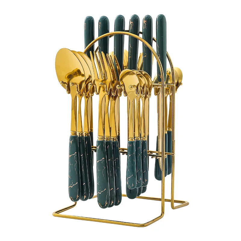 New luxury western-style tableware 24-piece stainless steel ceramic knife fork and spoon portable set
New luxury western-style tableware 24-piece stainless steel ceramic knife fork and spoon portable set