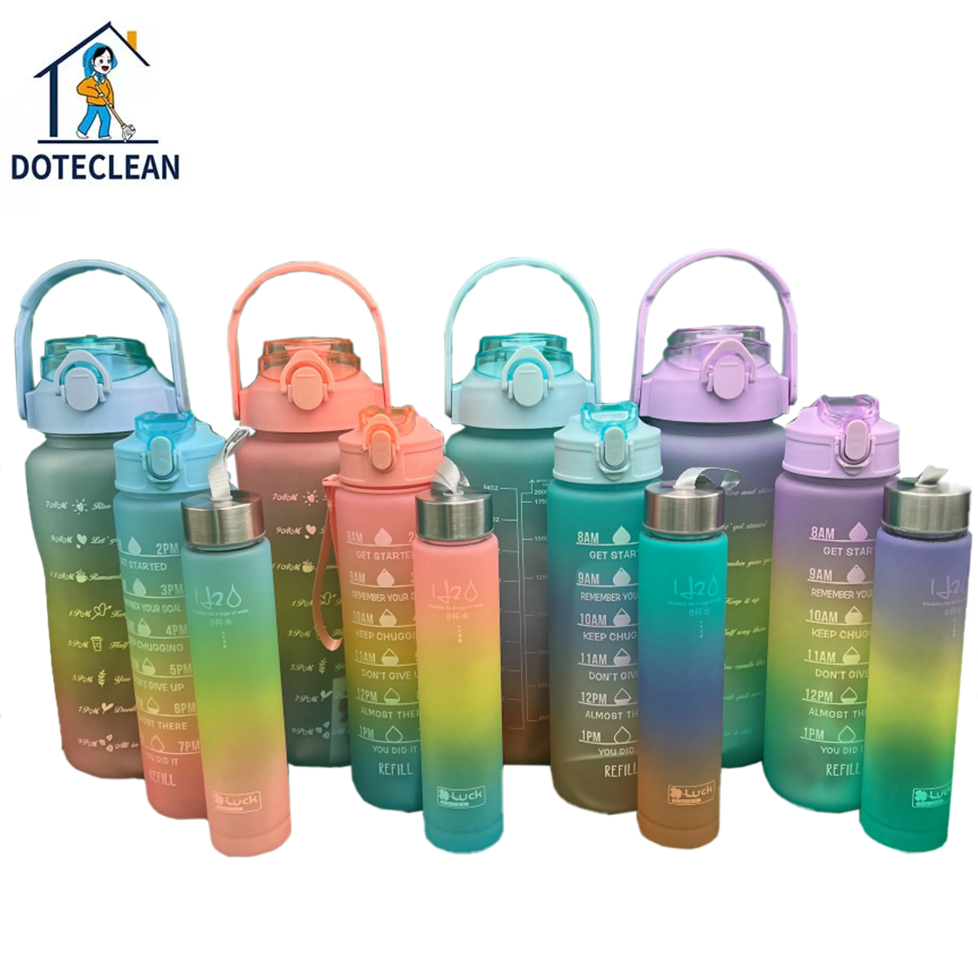 2023 The latest popular gradual color super large and small capacity straw plastic water cup three piece water cup factory
2023 The latest popular gradual color super large and small capacity straw plastic water cup three piece water cup factory