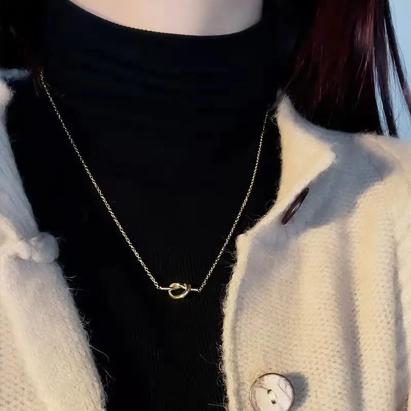 In Stocks! Friendship Card Necklace Fashion Stainless Steel Gold Plated Knot Shape Necklace Jewelry For Women
In Stocks! Friendship Card Necklace Fashion Stainless Steel Gold Plated Knot Shape Necklace Jewelry For Women