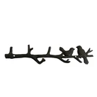 Decoration handmade metal art cast iron crafts two birds with five hookse for home decoration