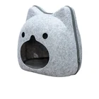 Luxury Detachable Dog house Creative Cat Head Shaped Pet House Thickened Felt Folding Cat Dog House dog Cave Bed Pet