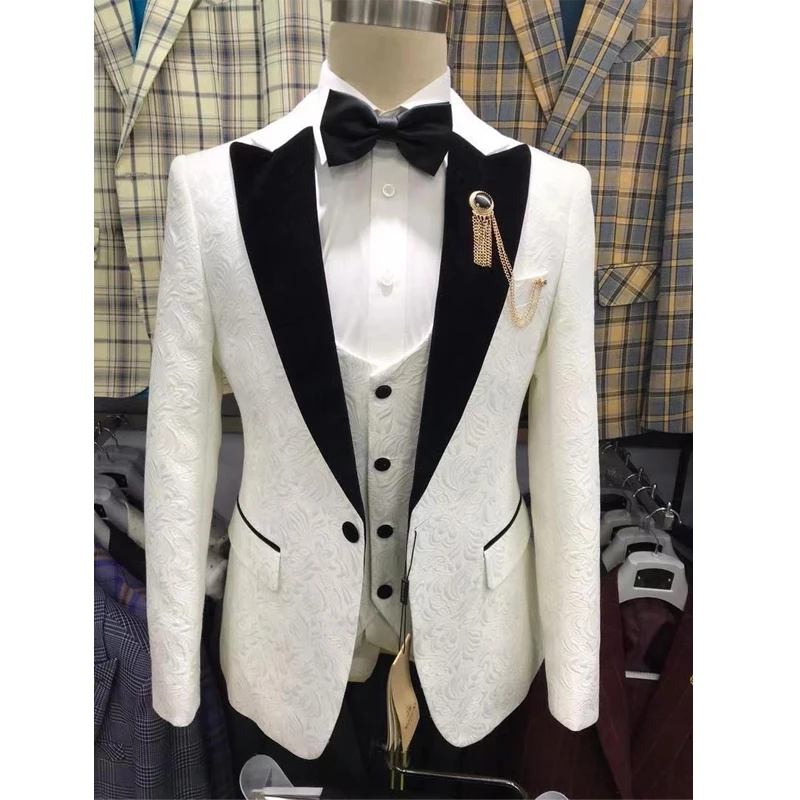 Slim-Fit Classical 3 pieces white men suit for wedding men dress suit, As pic
Slim-Fit Classical 3 pieces white men suit for wedding men dress suit, As pic