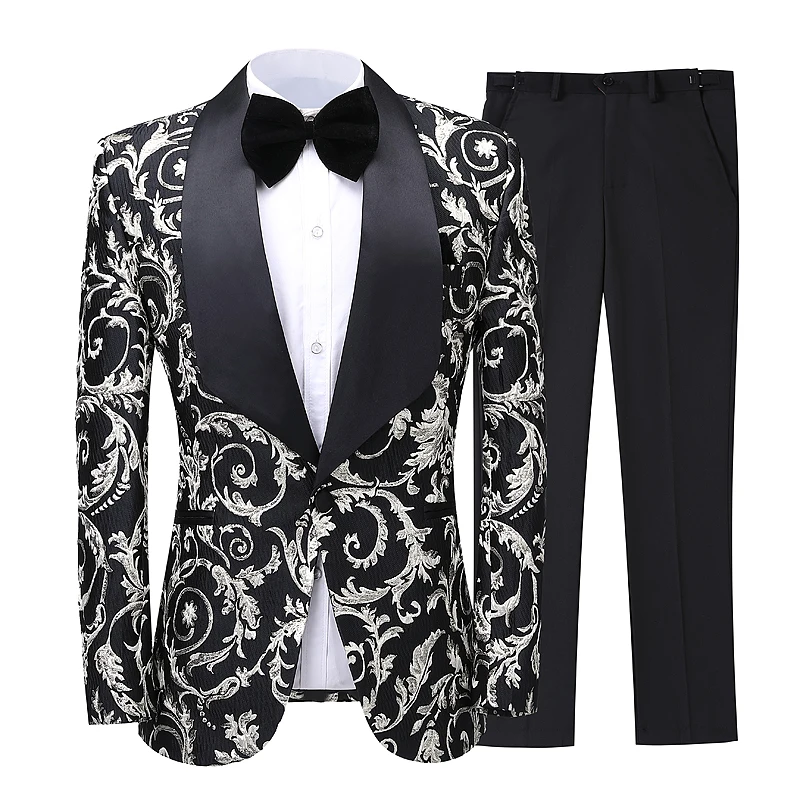 2 pieces Custom Size Slim fit Jacquard Fabric Fashion Mens Wedding Suits, White/grey
2 pieces Custom Size Slim fit Jacquard Fabric Fashion Mens Wedding Suits, White/grey
