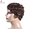 Black Short Pixie Cut Wigs for Black Women African Afro Hair Synthetic Wigs Pink Finger Wave Hair Wig