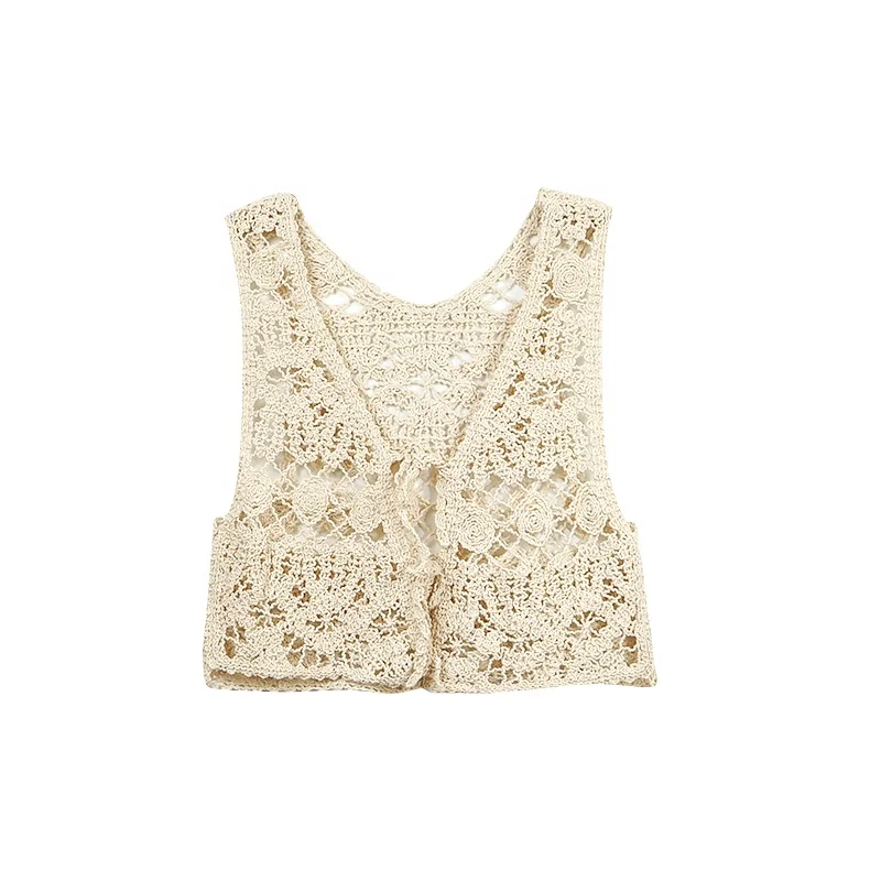 New Stylish Summer Women Hollow Out Knitted Sleeveless Crop Top Crochet Vest, As picture/customized color
New Stylish Summer Women Hollow Out Knitted Sleeveless Crop Top Crochet Vest, As picture/customized color