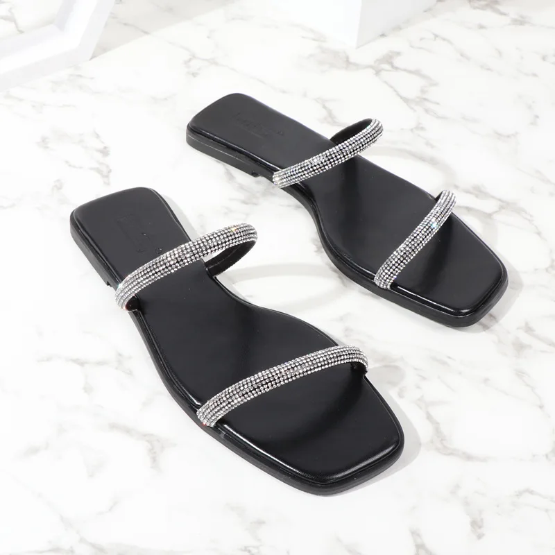 women diamond sandals 2020 shoes casual outdoor travel beach non-slip rhinestone slippers for women, Black
women diamond sandals 2020 shoes casual outdoor travel beach non-slip rhinestone slippers for women, Black
