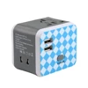 Wedding guests gifts full photo imprint 2 USB adaptor electrical wall outlet universal adapter travel