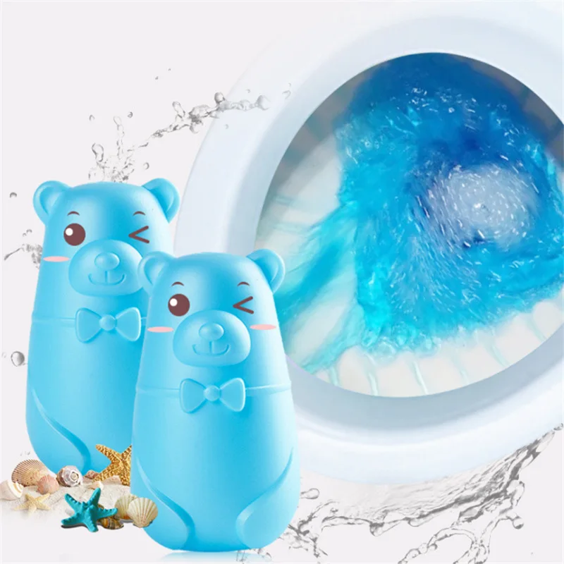

Cute Bear Blue Bubble Toilet Cleaner Magic Automatic Flush Toilet Cleaner Helper Blue Bubble Cleaning Deodorizes For Bathroom
