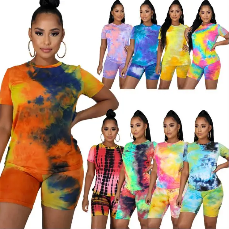 In stock fashion plus-size two piece set women clothing short-sleeved shorts tie-dye suit home sports 2 piece suit, As picture
In stock fashion plus-size two piece set women clothing short-sleeved shorts tie-dye suit home sports 2 piece suit, As picture