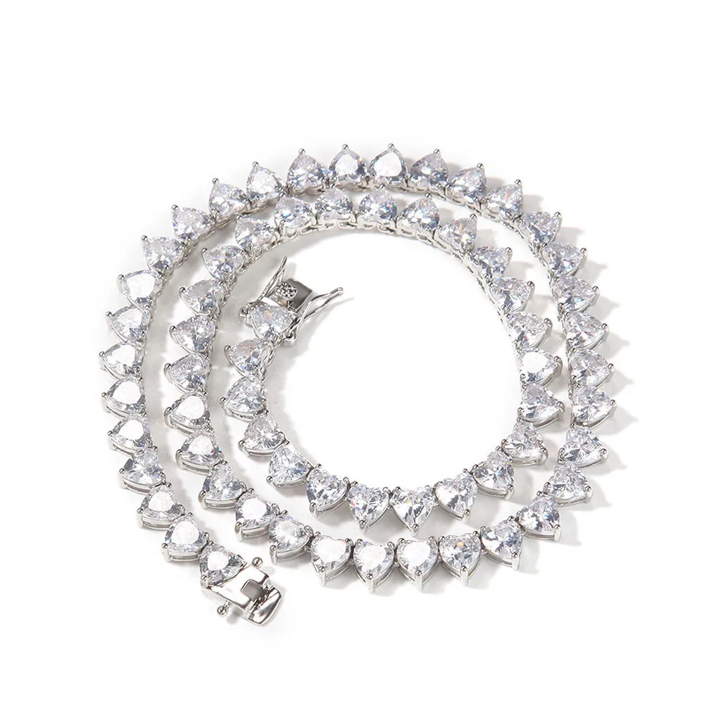 Hip hop zircon Heart Necklace European and American fashion men's and women's love tennis Chain Necklace
Hip hop zircon Heart Necklace European and American fashion men's and women's love tennis Chain Necklace