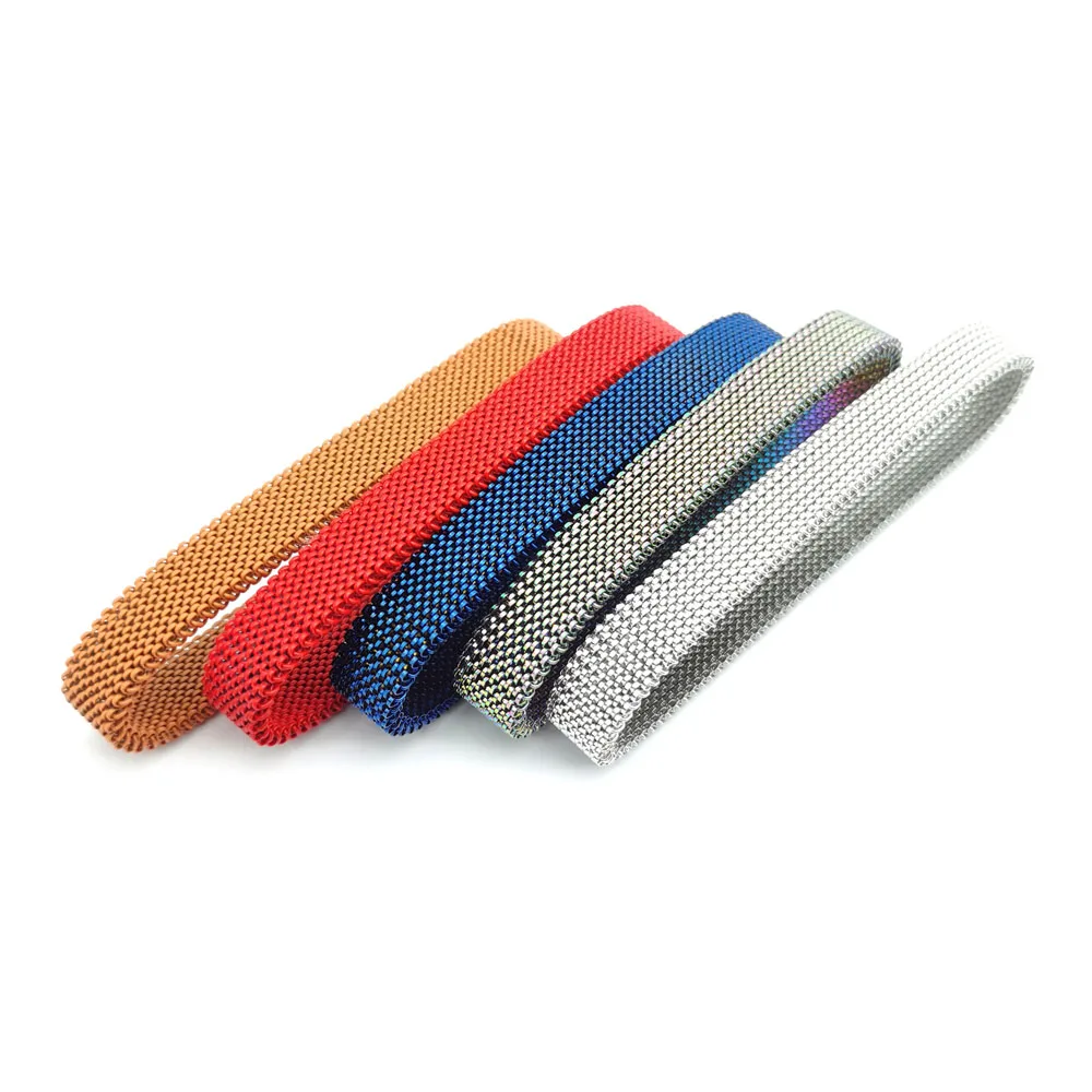 Classic mens mesh belt gold plated stainless steel bangle bracelet, Red/beige/blue/gold
Classic mens mesh belt gold plated stainless steel bangle bracelet, Red/beige/blue/gold