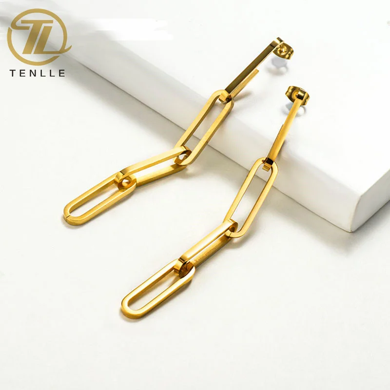 Fashion 18K Gold Plated Chain Twist Drop Minimalist Earrings Jewelry Luxury French long chain earrings design
Fashion 18K Gold Plated Chain Twist Drop Minimalist Earrings Jewelry Luxury French long chain earrings design