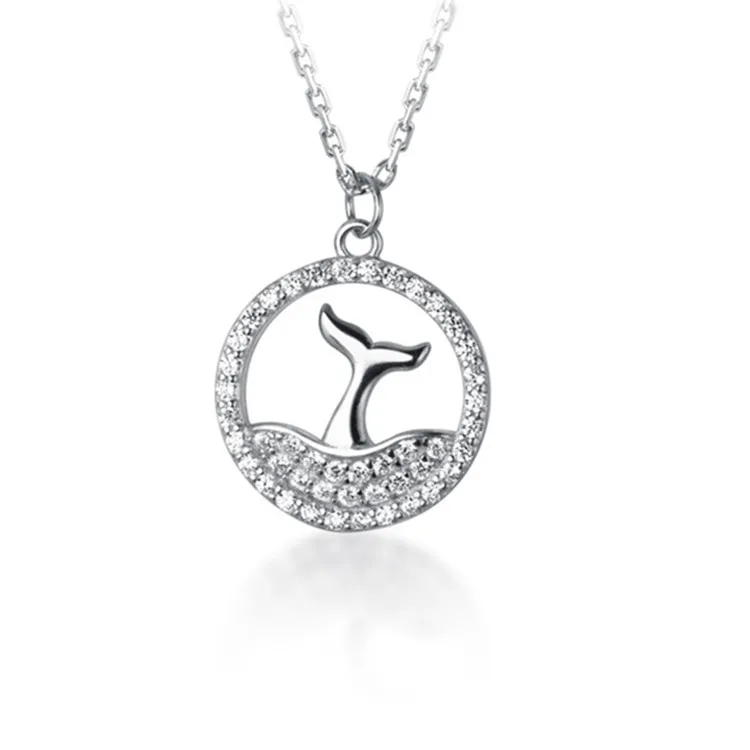 Fashion Pave CZ Diamond 925 Sterling Silver Mermaid Charm Pendant Necklace, White gold/ gold
Fashion Pave CZ Diamond 925 Sterling Silver Mermaid Charm Pendant Necklace, White gold/ gold