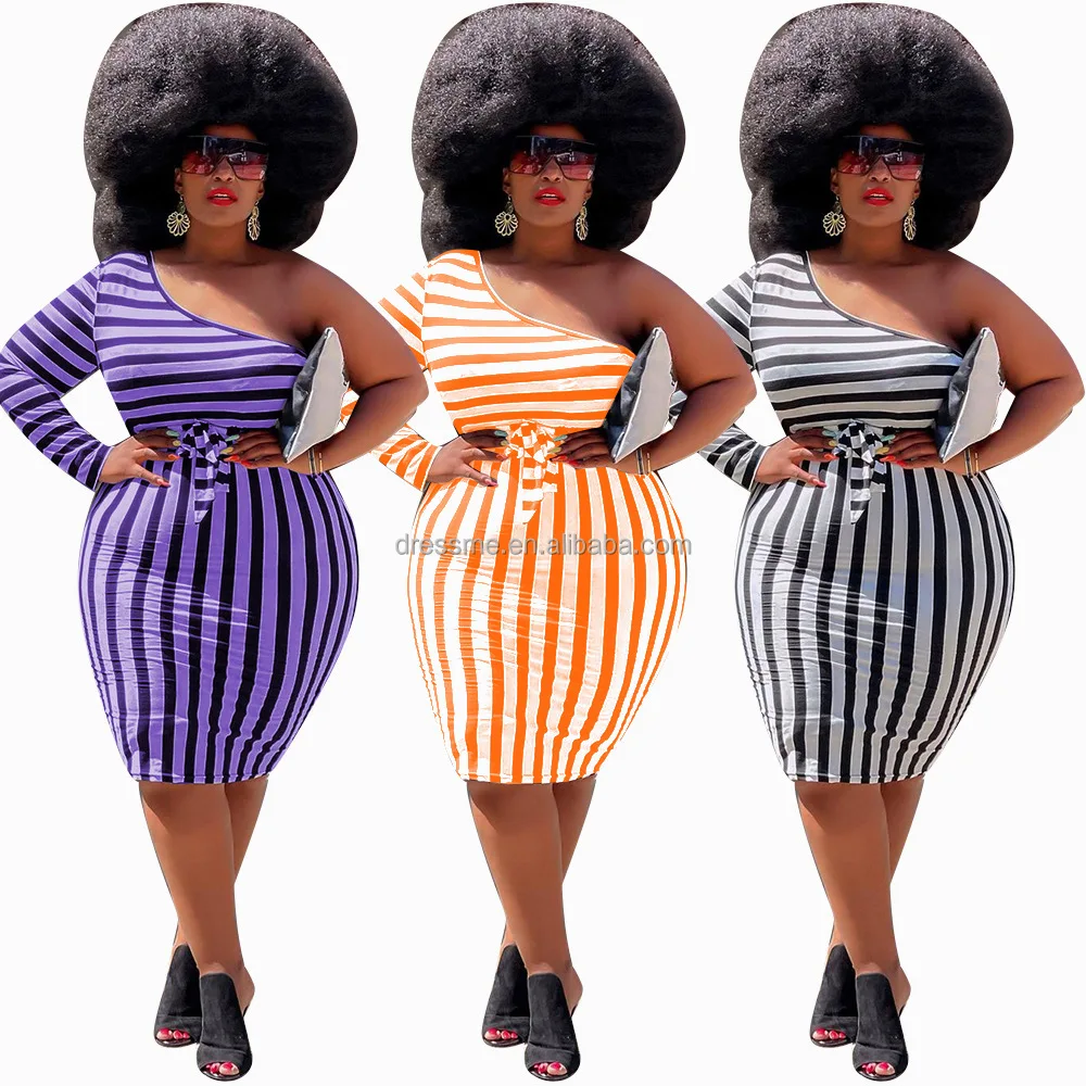 MT372-51042 Wholesale fashion 5XL plus size women's clothing fashion sexy striped one-shoulder casual dress
MT372-51042 Wholesale fashion 5XL plus size women's clothing fashion sexy striped one-shoulder casual dress