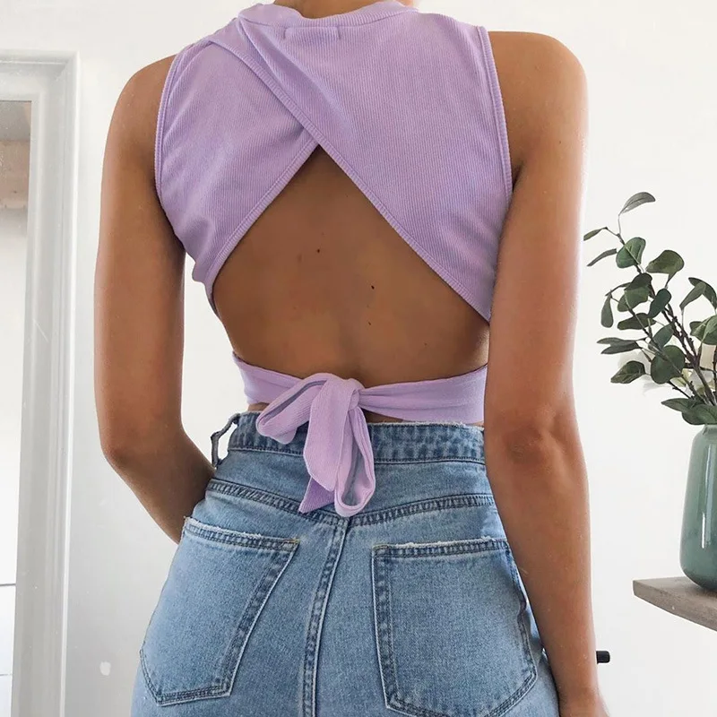 2021 New Arrival Trendy Summer Bowknot Sexy Backless Slimming Clothes Ladies Sexy Crop Tank Top For Women, White/black/green/purple
2021 New Arrival Trendy Summer Bowknot Sexy Backless Slimming Clothes Ladies Sexy Crop Tank Top For Women, White/black/green/purple