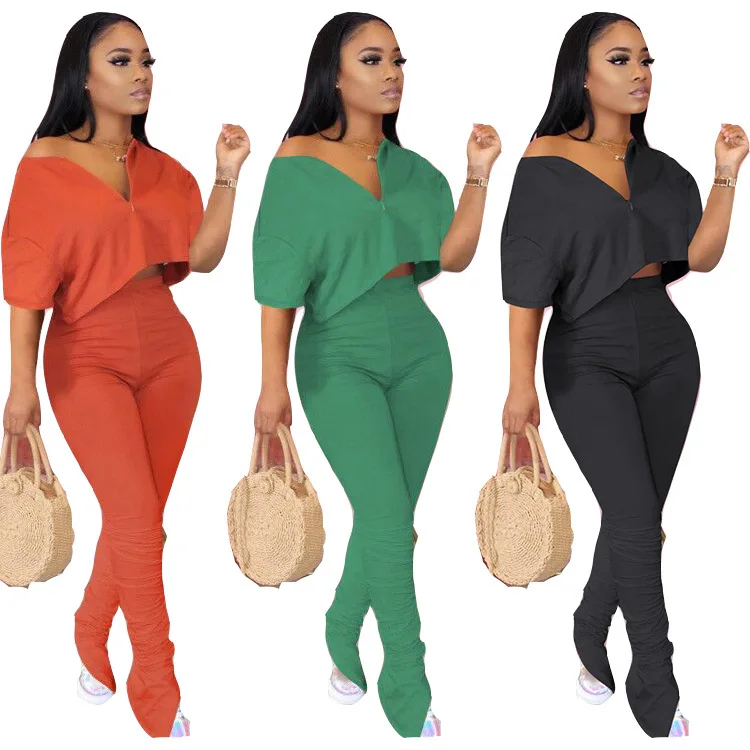 YD Fashion new design lady 2 piece stacked jogger pants and off shoulder crop top set womens fall clothing 2021
YD Fashion new design lady 2 piece stacked jogger pants and off shoulder crop top set womens fall clothing 2021