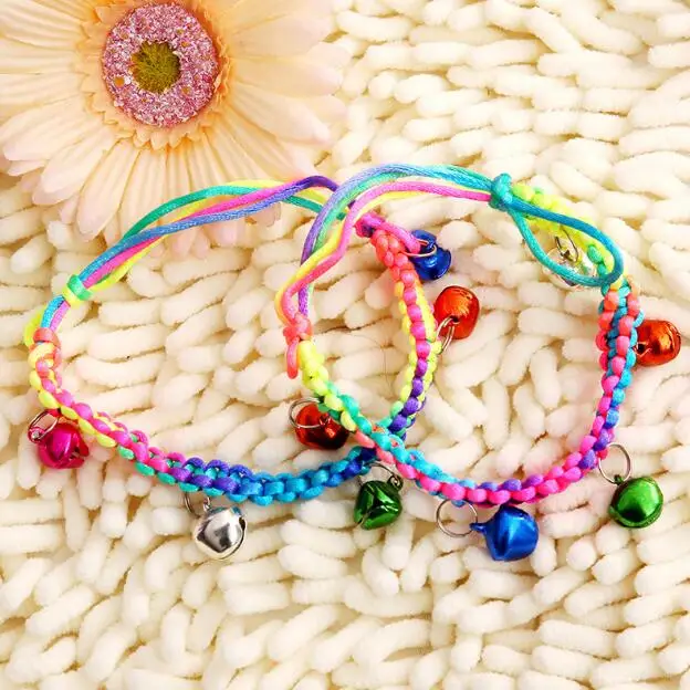 Lovely Design Handmade Weaving Rainbow Nylon Pet Puppy Dog Collar Cat Necklace With Small Bell
Lovely Design Handmade Weaving Rainbow Nylon Pet Puppy Dog Collar Cat Necklace With Small Bell
