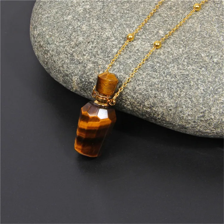 Fashion Gemstone Tiger Eye Essential Oil Bottle Necklace Bottle Pendant Crystal Perfume Necklace, Picture
Fashion Gemstone Tiger Eye Essential Oil Bottle Necklace Bottle Pendant Crystal Perfume Necklace, Picture