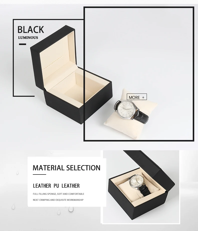 new product pu leather gift wrap box for watch luxury custo