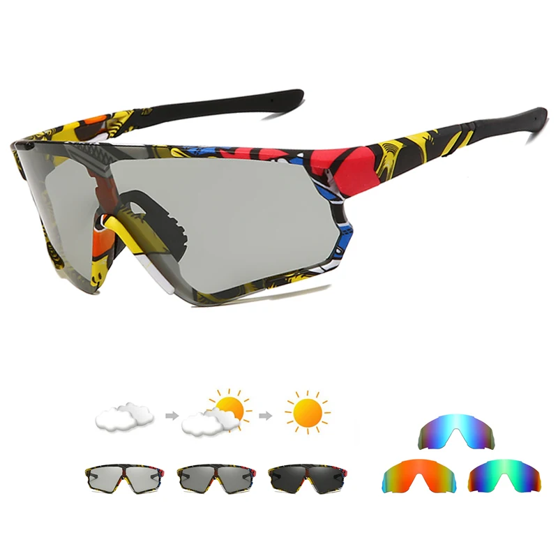 New Printing Polarized Photochromic Outdoor Cycling Glasses UV400 Sports Sunglasses Men Women Bicycle Eyewear
New Printing Polarized Photochromic Outdoor Cycling Glasses UV400 Sports Sunglasses Men Women Bicycle Eyewear