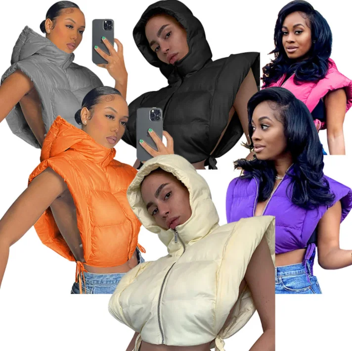 2022 spring hot hoodie vest fashion woman puffer coats jackets ladies sleeveless crop bubble puff vest
2022 spring hot hoodie vest fashion woman puffer coats jackets ladies sleeveless crop bubble puff vest