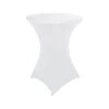 Stretch Spandex Cocktail Round Fitted Table Cover Pub Folding Highboy Kitchen Top Table Cloth Outdoor for Wedding Parties White