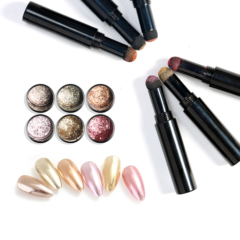 Rose Gold Nail Powder 6 Colors Mirror and Bubble Effect Chrome Nail Powder Chrome Nail Powder Pen
Rose Gold Nail Powder 6 Colors Mirror and Bubble Effect Chrome Nail Powder Chrome Nail Powder Pen
