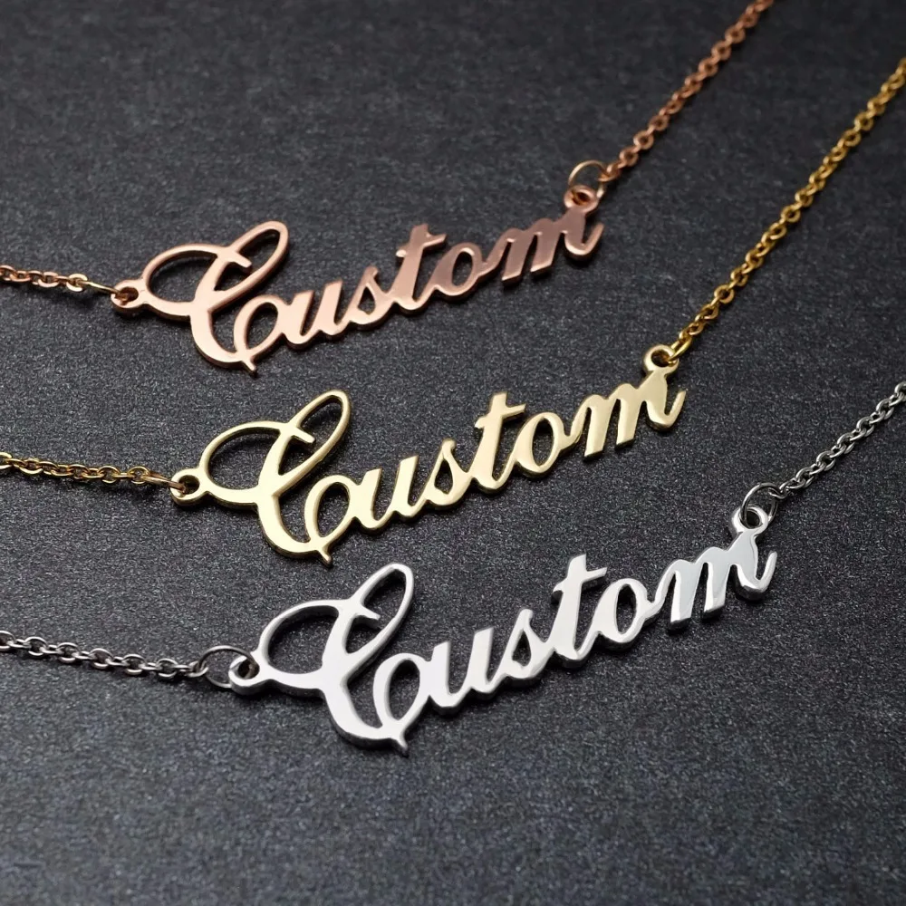 High Quality Women Jewelry Chain Pendant Necklace Nameplate Stainless Steel Gold Color Custom Name Plate Necklace Jewelry
High Quality Women Jewelry Chain Pendant Necklace Nameplate Stainless Steel Gold Color Custom Name Plate Necklace Jewelry
