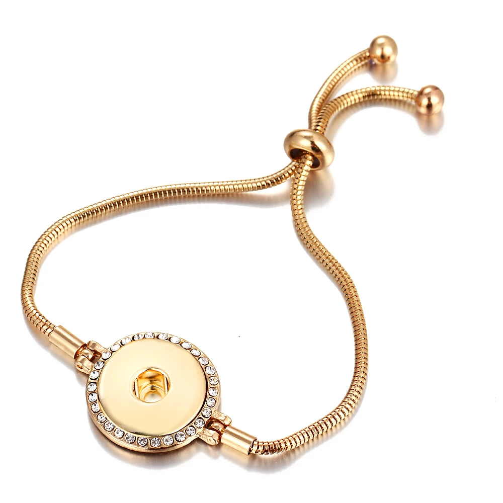 New Arrive DIY Gold Round Adjustable Snap Button Women Men Bracelet With Rhinestone, Silver
New Arrive DIY Gold Round Adjustable Snap Button Women Men Bracelet With Rhinestone, Silver