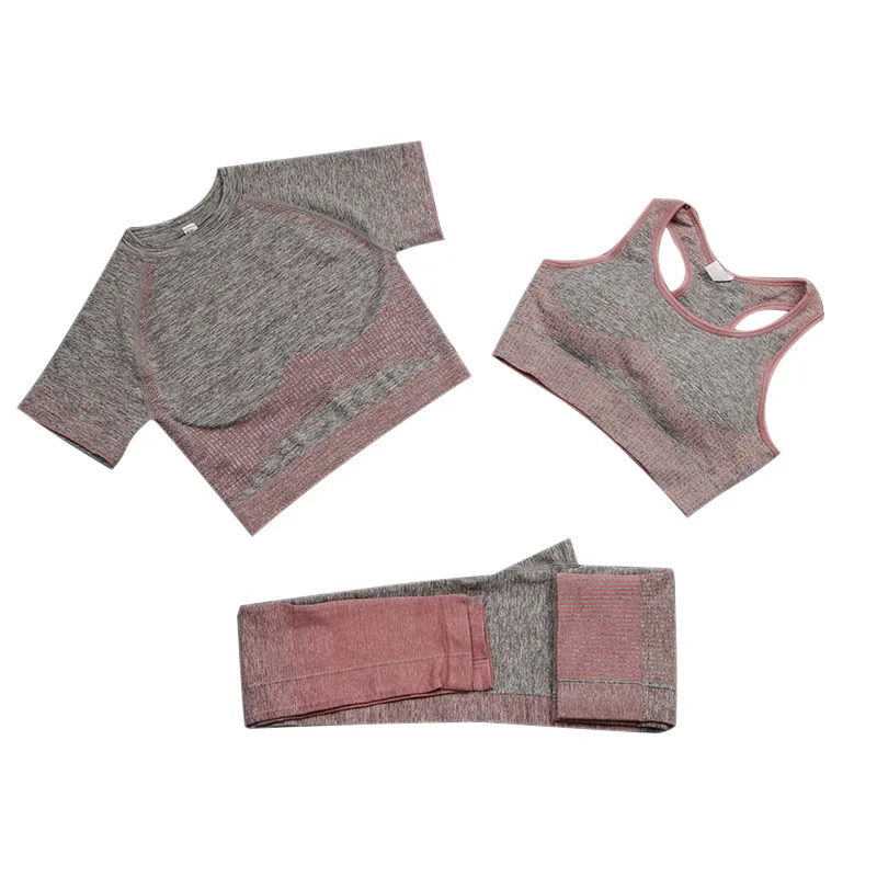 2021 sexy seamless 3-piece set fitness sport wear Sports Bra+Short sleeve+Leggings trousers, 5 colors
2021 sexy seamless 3-piece set fitness sport wear Sports Bra+Short sleeve+Leggings trousers, 5 colors