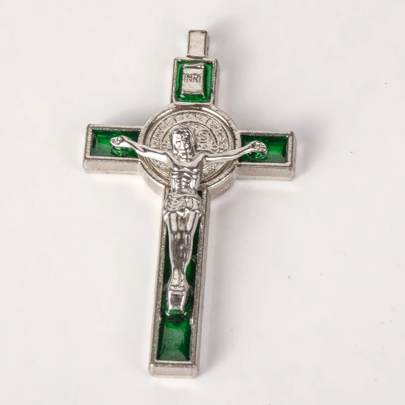 Big alloy cross silver eletroplated green color customized religious zinc crucifix cross pendant
Big alloy cross silver eletroplated green color customized religious zinc crucifix cross pendant