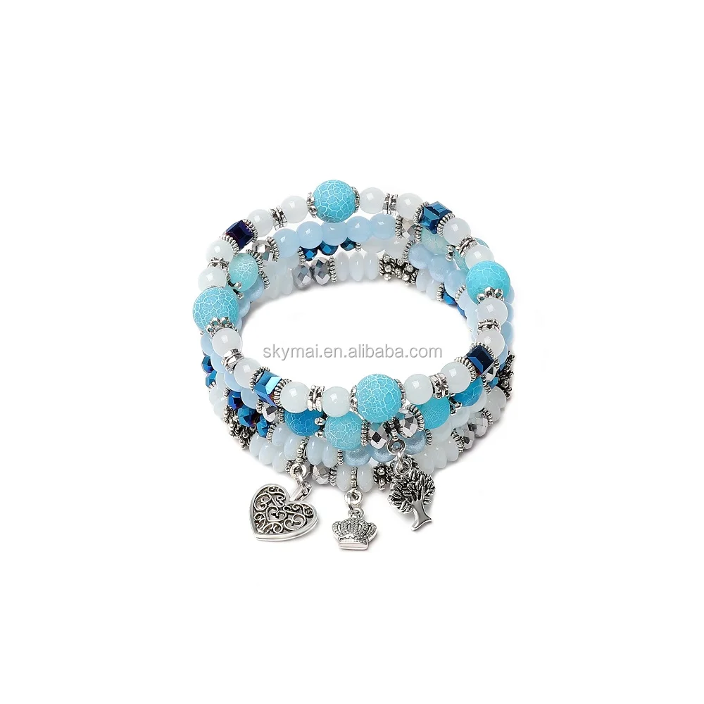 Hot selling Spring color Bracelet set custom beaded bracelets relationship bracelets