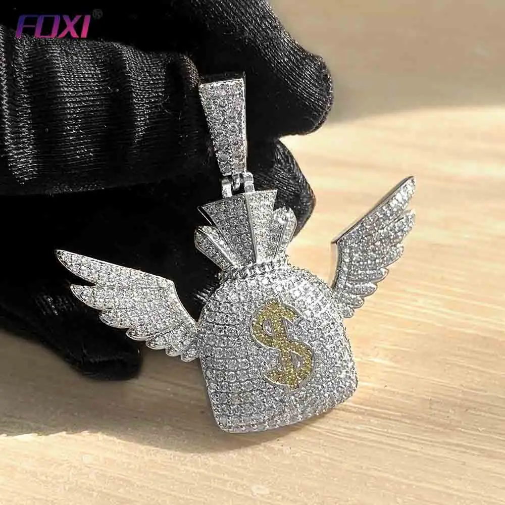 Flying money bag 10k 14k gold 925 sterling silver moissanite pendant hip hop men necklaces
Flying money bag 10k 14k gold 925 sterling silver moissanite pendant hip hop men necklaces