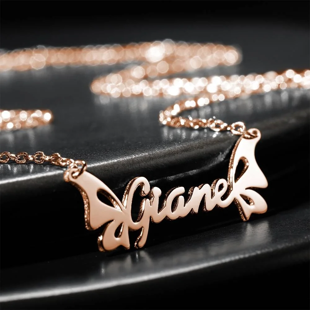 Best Selling Customized Diy Name Letter Pendant Necklace Collier Femme Papillon Personnalise Butterfly Name Plate Necklace
Best Selling Customized Diy Name Letter Pendant Necklace Collier Femme Papillon Personnalise Butterfly Name Plate Necklace