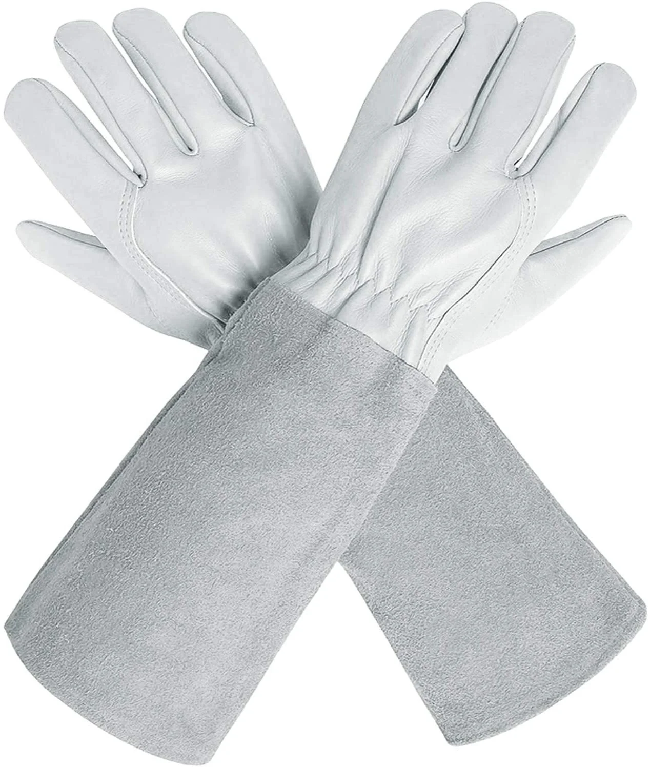 Premium Grain Goatskin Extra Long Sleeves Rose Pruning Thorn Proof Gauntlet Leather Gardening Gloves, White/yellow
Premium Grain Goatskin Extra Long Sleeves Rose Pruning Thorn Proof Gauntlet Leather Gardening Gloves, White/yellow