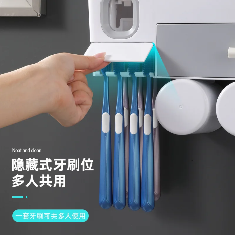 Multifunctional bathroom shelf Household No hole wall furniture Toothbrush holder, White
Multifunctional bathroom shelf Household No hole wall furniture Toothbrush holder, White