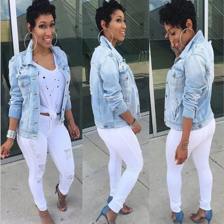 New Denim Ripped Tops For Fall M-5xl Plus Size Denim Jacket Women&Plus Size Coats
New Denim Ripped Tops For Fall M-5xl Plus Size Denim Jacket Women&Plus Size Coats