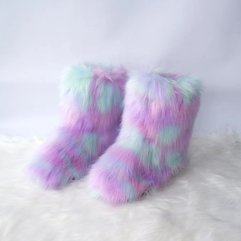 Snow Boots Winter Boots Fashion Colorful Fur Kids Ankle Boots Plus Velvet Warm Cotton Shoes for Women Girls, As show
Snow Boots Winter Boots Fashion Colorful Fur Kids Ankle Boots Plus Velvet Warm Cotton Shoes for Women Girls, As show