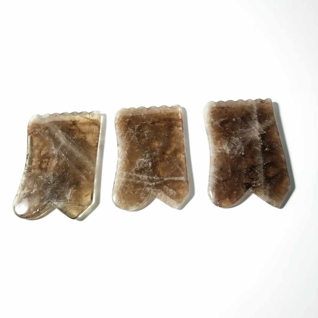 High quality natural jade heart smoky quartz facial care massage face board scraping spiky concave
High quality natural jade heart smoky quartz facial care massage face board scraping spiky concave