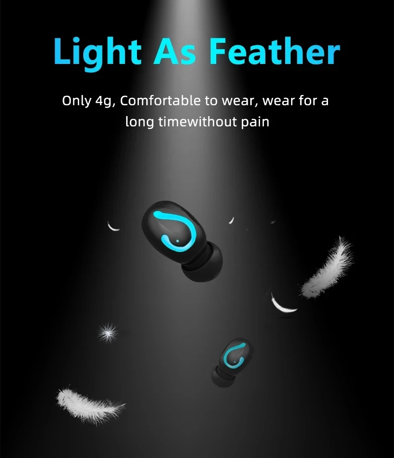 HQB-Q67 TWS Fashion Wireless Earbuds Bluetooth 5.0 3D Stereo Mini Headset Waterproof Sweatproof Hifi In-Ear Earphone 1500 mah - ANKUX.COM
