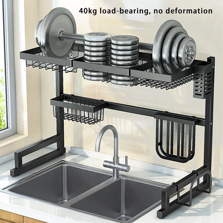 87 CM Dish Drying Racks Metal Sink Dish Drainer Shelf Carton Storage Holders & Racks Kitchen Organization Storage Black Double
87 CM Dish Drying Racks Metal Sink Dish Drainer Shelf Carton Storage Holders & Racks Kitchen Organization Storage Black Double