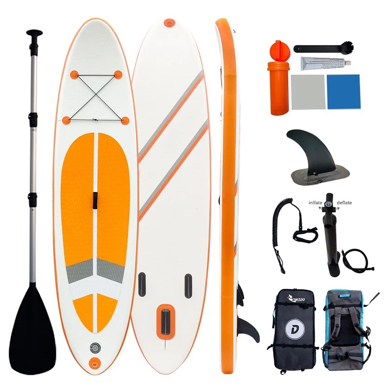 

Inflatable stand up paddle board surfboard Vertical Wide Feet Bottom Paddles Surf wakeboard Non-slip Deck Standing Boat Board