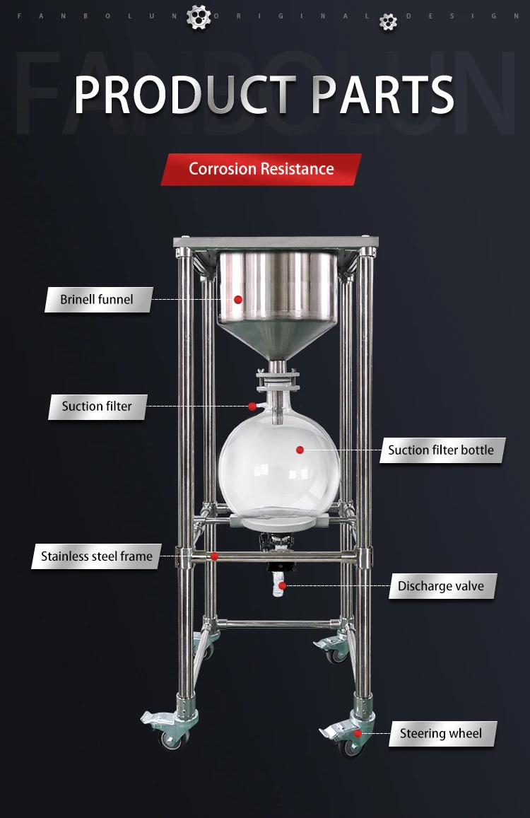 Lab Vacuum Suction Filter Device Stainless Steel Filter With Vacuum Pump System