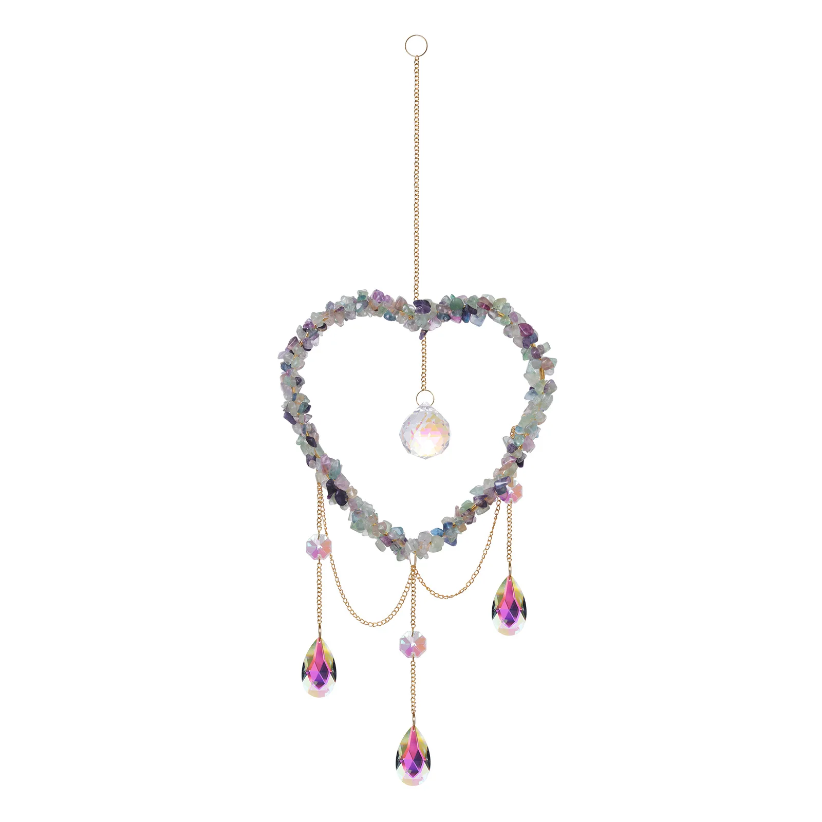 Colorful Gravel Handmade Heart Pendant Crystal Suncatcher for Home Decor Luxury
Colorful Gravel Handmade Heart Pendant Crystal Suncatcher for Home Decor Luxury